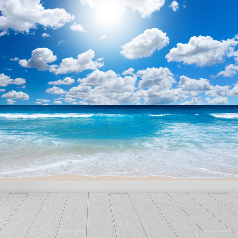 Modern Serene Sky Mural Wallpaper Non-Woven Stain-Proof Light Color Wall Art for Boys Room Clearhalo 'Wall Decor' 'Wall Mural' 1758422