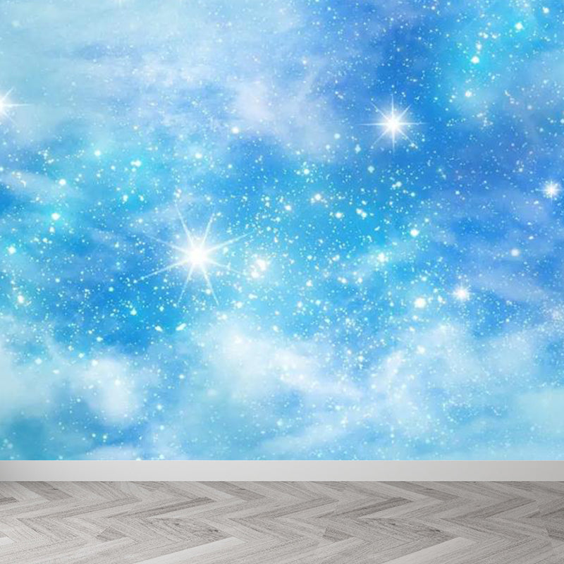 Modern Serene Sky Mural Wallpaper Non-Woven Stain-Proof Light Color Wall Art for Boys Room Clearhalo 'Wall Decor' 'Wall Mural' 1758431