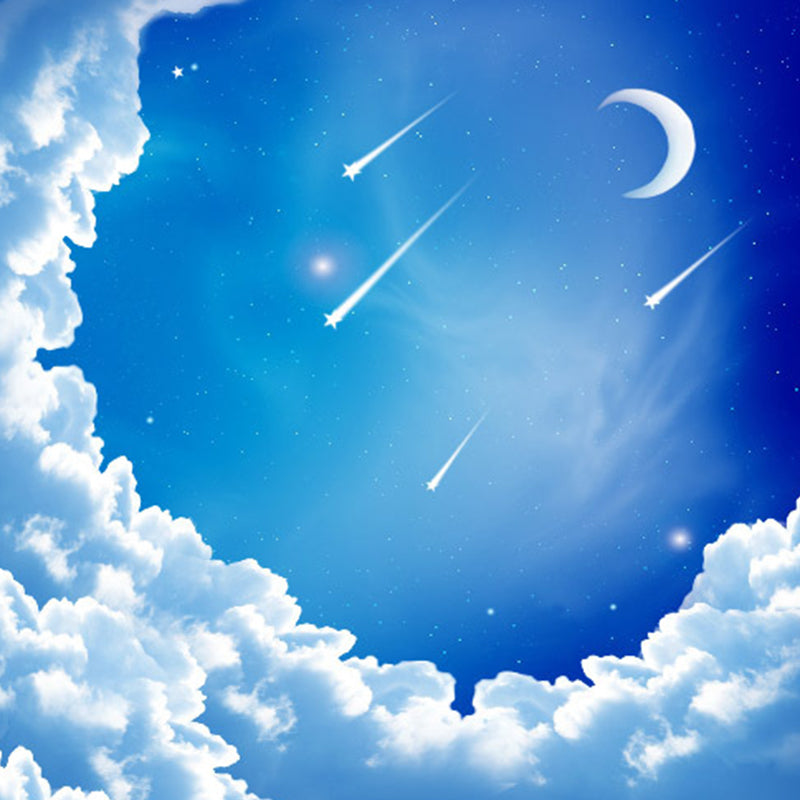 Modern Serene Sky Mural Wallpaper Non-Woven Stain-Proof Light Color Wall Art for Boys Room Clearhalo 'Wall Decor' 'Wall Mural' 1758438