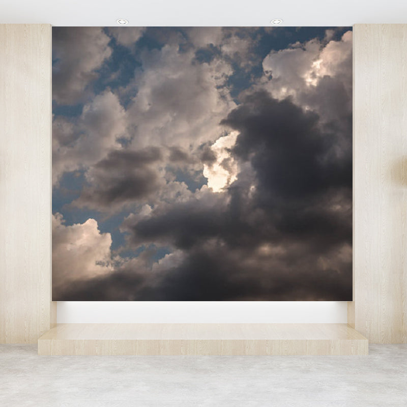 Modern Sky Scenery Mural Decal Pastel Color Dining Room Wall Covering, Personalized Clearhalo 'Wall Decor' 'Wall Mural' 1758461