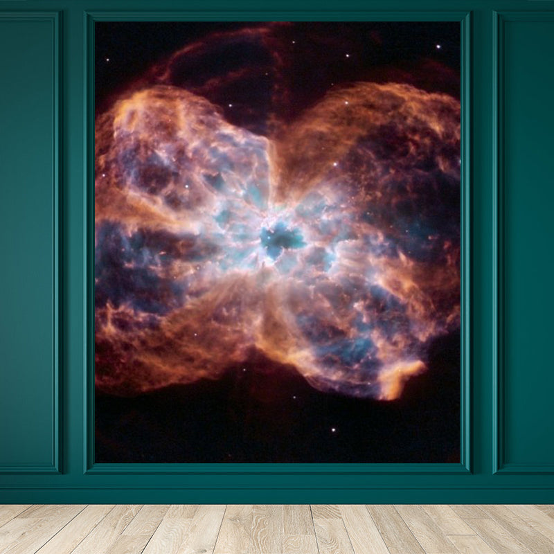 Contemporary Sky View Wall Mural for Bathroom Full Size Wall Covering in Soft Color Orange Clearhalo 'Wall Decor' 'Wall Mural' 1758465