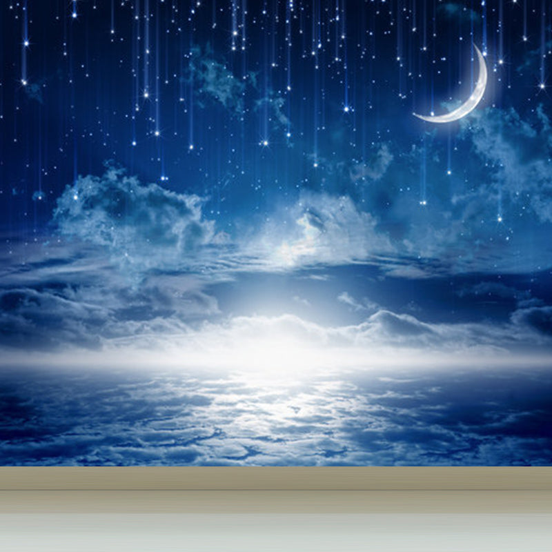 Contemporary Sky View Wall Mural for Bathroom Full Size Wall Covering in Soft Color Clearhalo 'Wall Decor' 'Wall Mural' 1758481