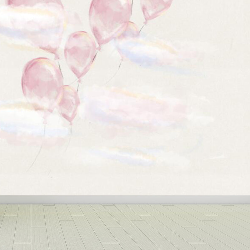 Contemporary Sky View Wall Mural for Bathroom Full Size Wall Covering in Soft Color White Clearhalo 'Wall Decor' 'Wall Mural' 1758485