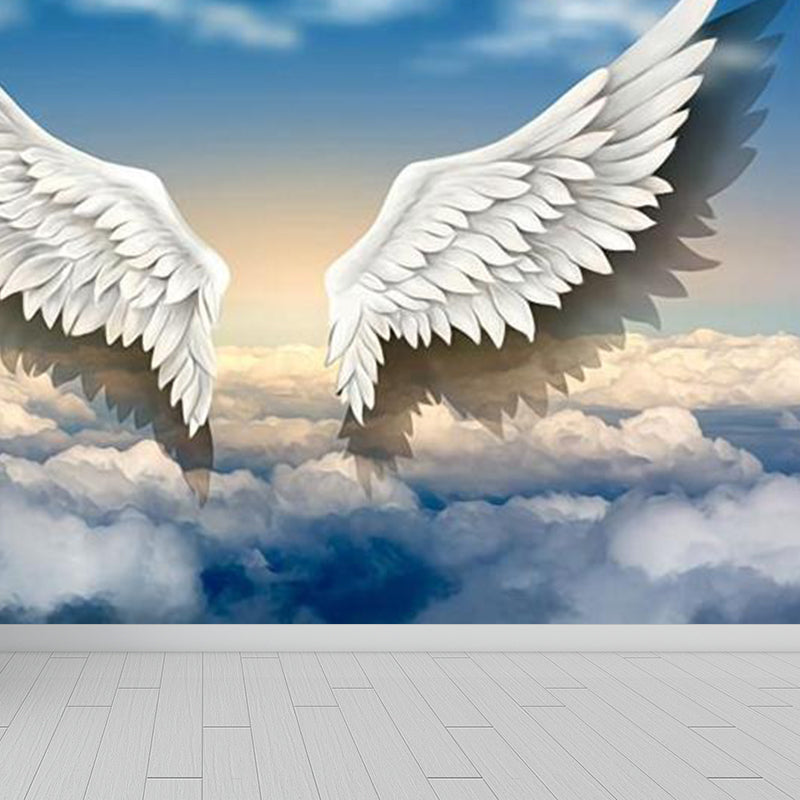 Modern Changeable Sky Mural Decal Soft Color Ornamental Wall Art for Girls Bedroom Clearhalo 'Wall Decor' 'Wall Mural' 1758491