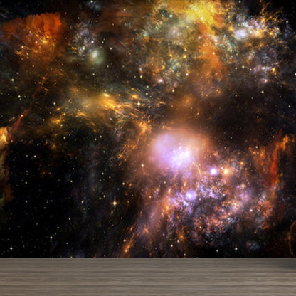 Contemporary Sky Wall Mural Non-Woven Textured Stain Resistant Light Color Wall Art for Playroom Black Clearhalo 'Wall Decor' 'Wall Mural' 1758520