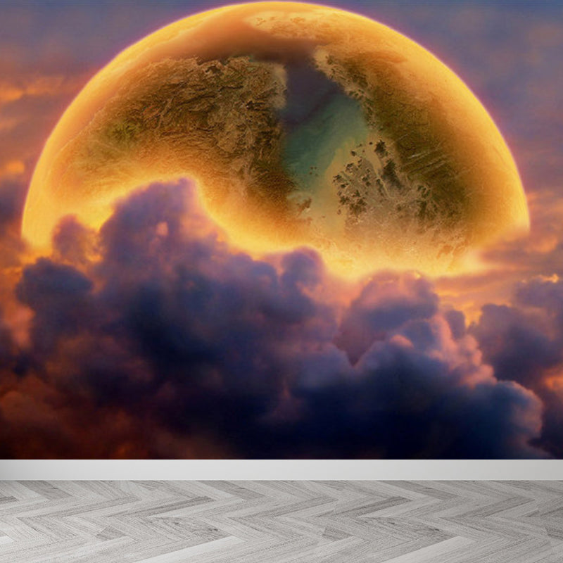 Contemporary Sky Wall Mural Non-Woven Textured Stain Resistant Light Color Wall Art for Playroom Clearhalo 'Wall Decor' 'Wall Mural' 1758526