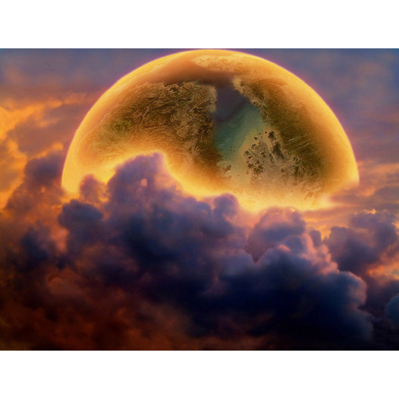 Contemporary Sky Wall Mural Non-Woven Textured Stain Resistant Light Color Wall Art for Playroom Clearhalo 'Wall Decor' 'Wall Mural' 1758528