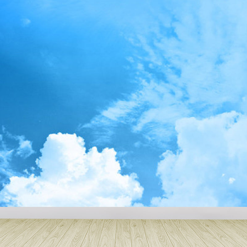 Contemporary Sky Wall Mural Non-Woven Textured Stain Resistant Light Color Wall Art for Playroom Clearhalo 'Wall Decor' 'Wall Mural' 1758531