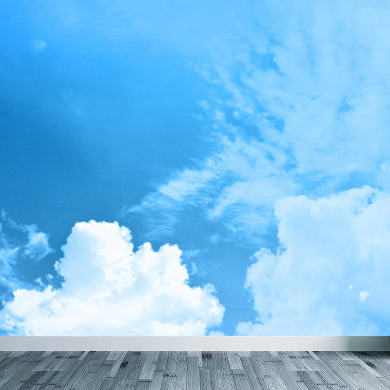 Contemporary Sky Wall Mural Non-Woven Textured Stain Resistant Light Color Wall Art for Playroom Clearhalo 'Wall Decor' 'Wall Mural' 1758532