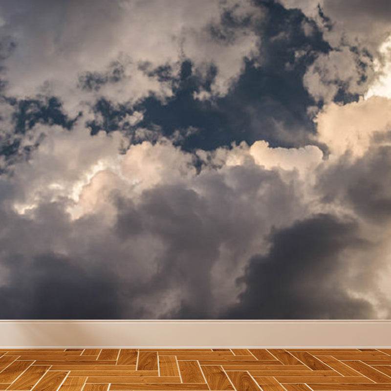 Contemporary Sky Wall Mural Non-Woven Textured Stain Resistant Light Color Wall Art for Playroom Clearhalo 'Wall Decor' 'Wall Mural' 1758536