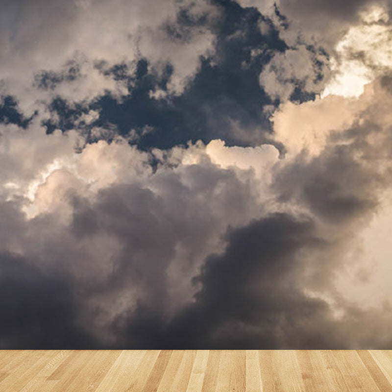 Contemporary Sky Wall Mural Non-Woven Textured Stain Resistant Light Color Wall Art for Playroom Clearhalo 'Wall Decor' 'Wall Mural' 1758537