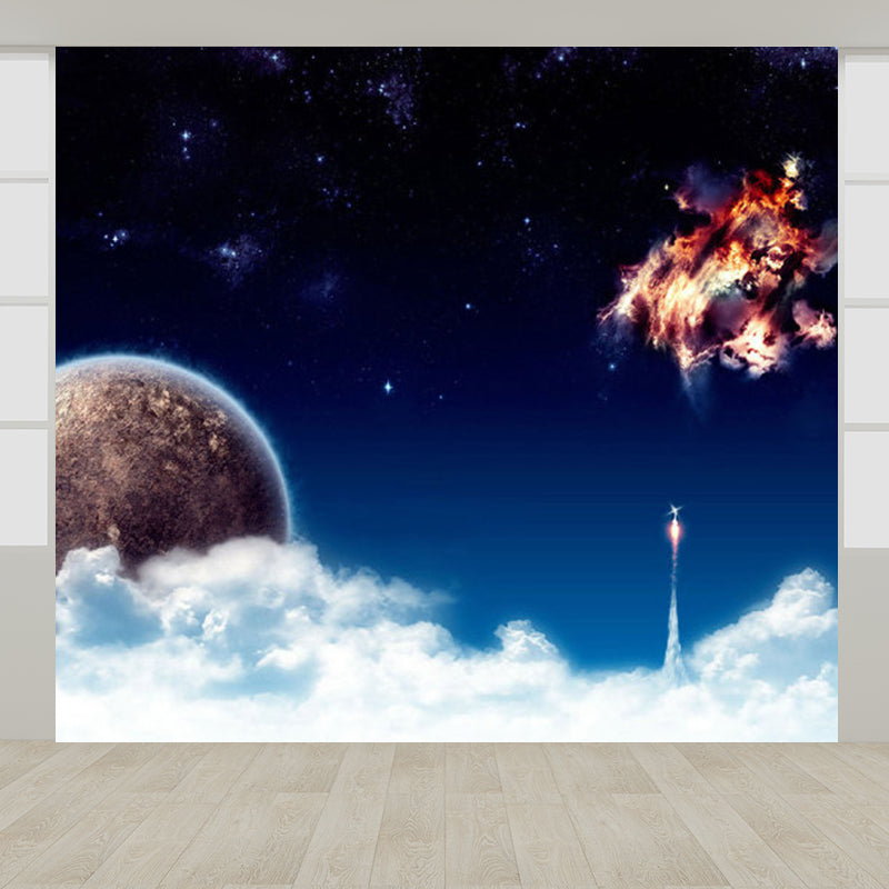 Non-Woven Cloth Decorative Mural Modern Supernatural Sky Scene Wall Covering for Kitchen Clearhalo 'Wall Decor' 'Wall Mural' 1758551