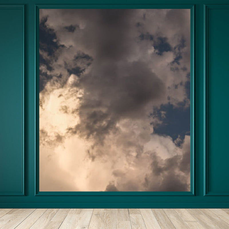 Non-Woven Cloth Decorative Mural Modern Supernatural Sky Scene Wall Covering for Kitchen Grey Clearhalo 'Wall Decor' 'Wall Mural' 1758560