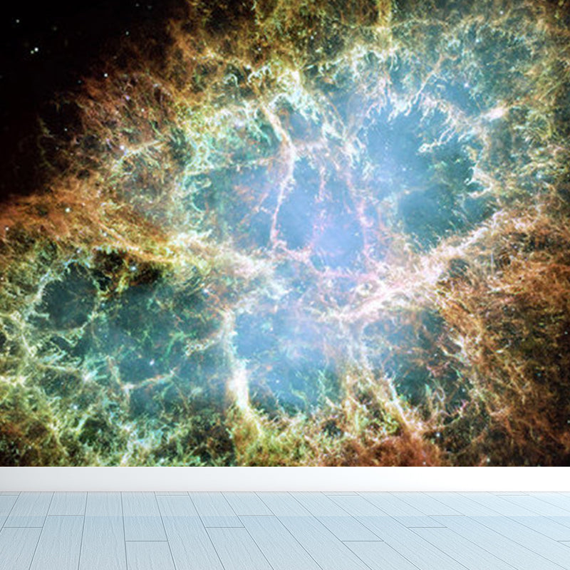 Soft Color Contemporary Mural Decal Giant Sky View Wall Covering for Living Room Light Green Clearhalo 'Wall Decor' 'Wall Mural' 1758565