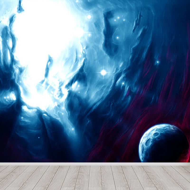 Soft Color Contemporary Mural Decal Giant Sky View Wall Covering for Living Room Blue Clearhalo 'Wall Decor' 'Wall Mural' 1758570