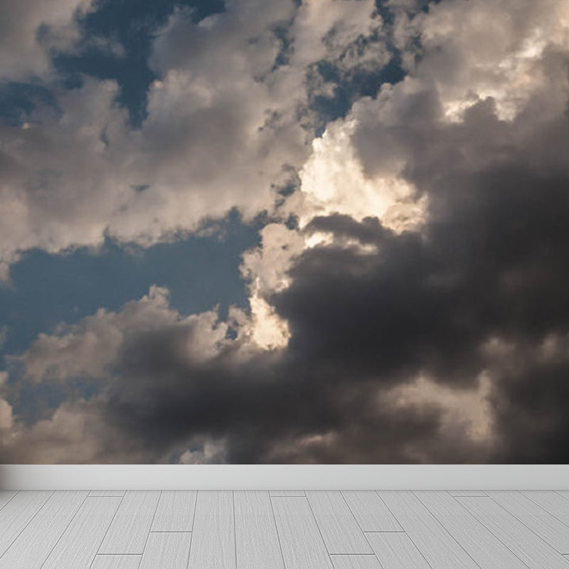 Photography Fabulous Sky Scenery Mural Great Wall Decor for Guest Room, Made to Measure Grey Clearhalo 'Wall Decor' 'Wall Mural' 1758600