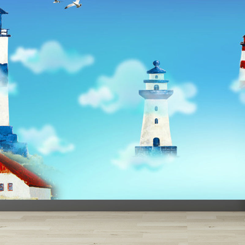 Photography Fabulous Sky Scenery Mural Great Wall Decor for Guest Room, Made to Measure Blue Clearhalo 'Wall Decor' 'Wall Mural' 1758605