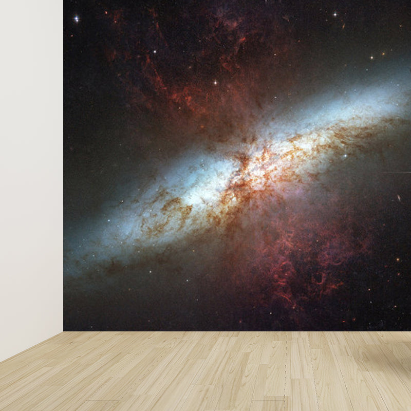 Extra Large Sky Scenery Mural Light Color Non-Woven Wall Art for Interior Decor, Customised Black Clearhalo 'Wall Decor' 'Wall Mural' 1758620