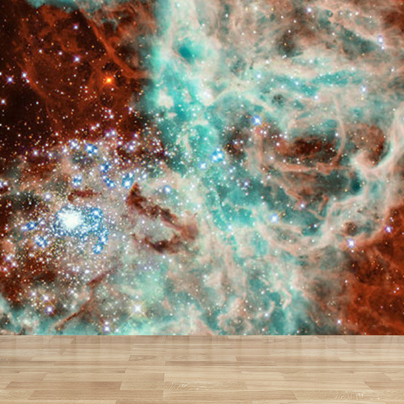 Full Size Photography Modern Mural Decal with Sky View in Pastel Color, Custom Size Available Red Clearhalo 'Wall Decor' 'Wall Mural' 1758640