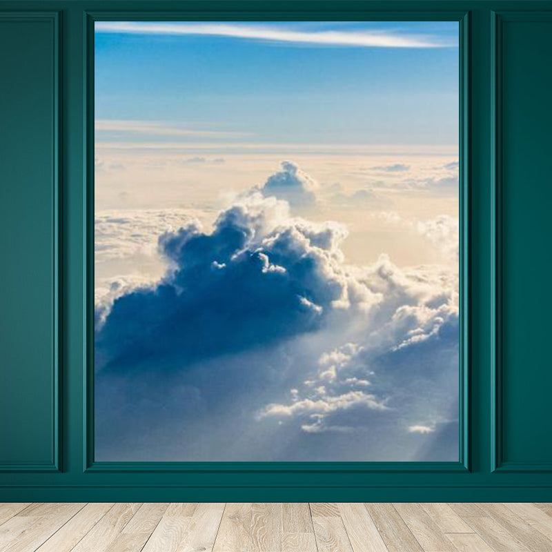 Full Size Photography Modern Mural Decal with Sky View in Pastel Color, Custom Size Available Light Blue Clearhalo 'Wall Decor' 'Wall Mural' 1758655
