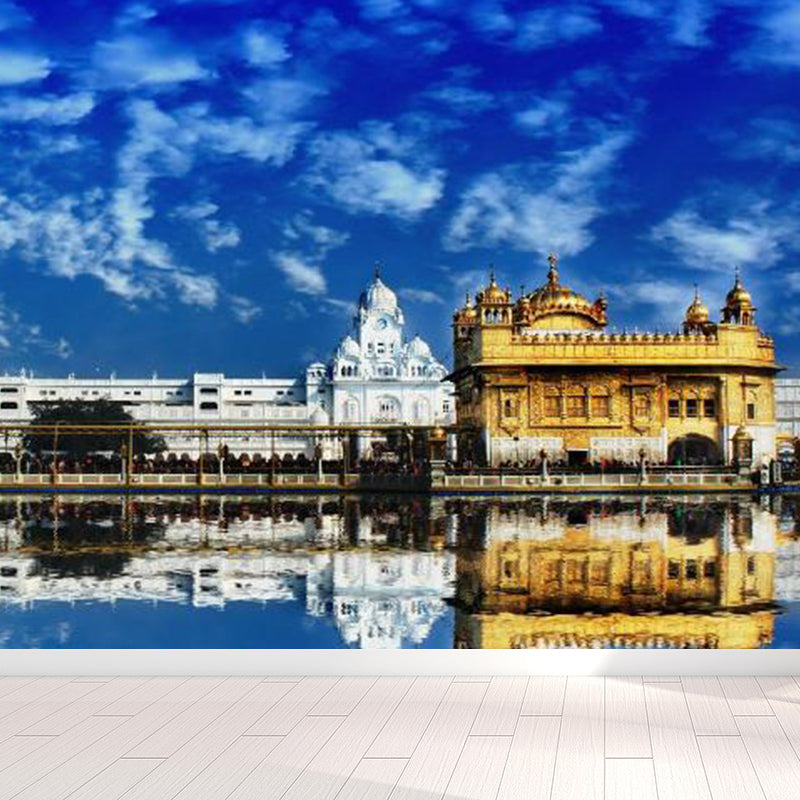 Full Size Photography Modern Mural Decal with Sky View in Pastel Color, Custom Size Available Clearhalo 'Wall Decor' 'Wall Mural' 1758662