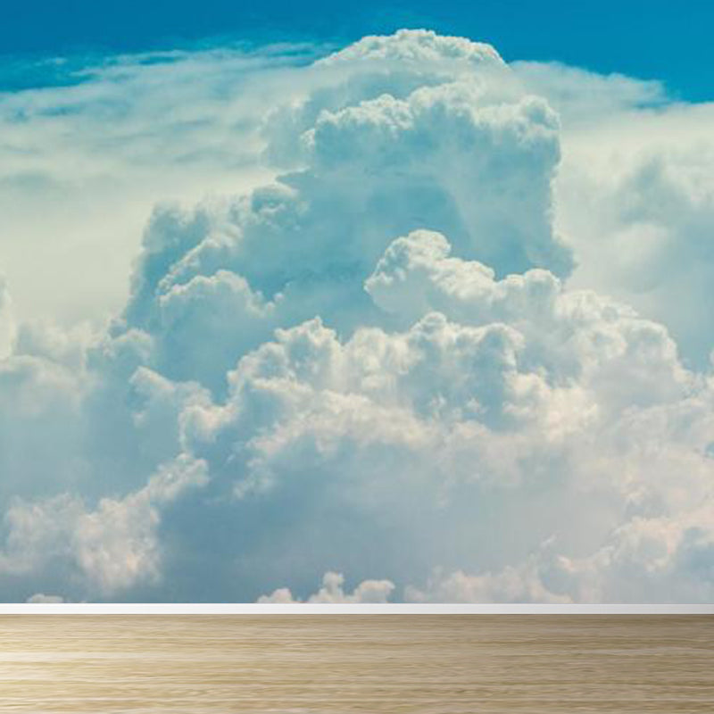 Photography Style Cloud Mural Decal for Dining Room, Pastel Color, Custom Size Available Clearhalo 'Wall Decor' 'Wall Mural' 1758677