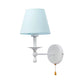 Fabric Tapered Shade Wall Light with Pull Chain Dining Room One Light Modern Sconce Light in Blue Clearhalo 'Wall Lamps & Sconces' 'Wall Lights' Lighting' 175873