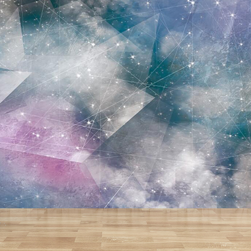 Stain-Proof Magical Sky Scenery Mural Decal Modern Non-Woven Material Wall Decor, Custom Light Gray Clearhalo 'Wall Decor' 'Wall Mural' 1758736