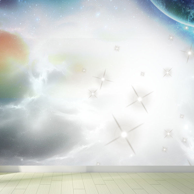 Stain Resistant Cloud View Mural Non-Woven Cloth Contemporary Wall Covering for Kitchen Clearhalo 'Wall Decor' 'Wall Mural' 1758748