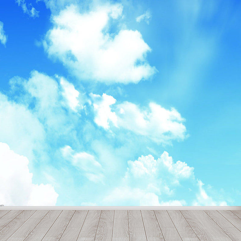 Stain Resistant Cloud View Mural Non-Woven Cloth Contemporary Wall Covering for Kitchen Clearhalo 'Wall Decor' 'Wall Mural' 1758752