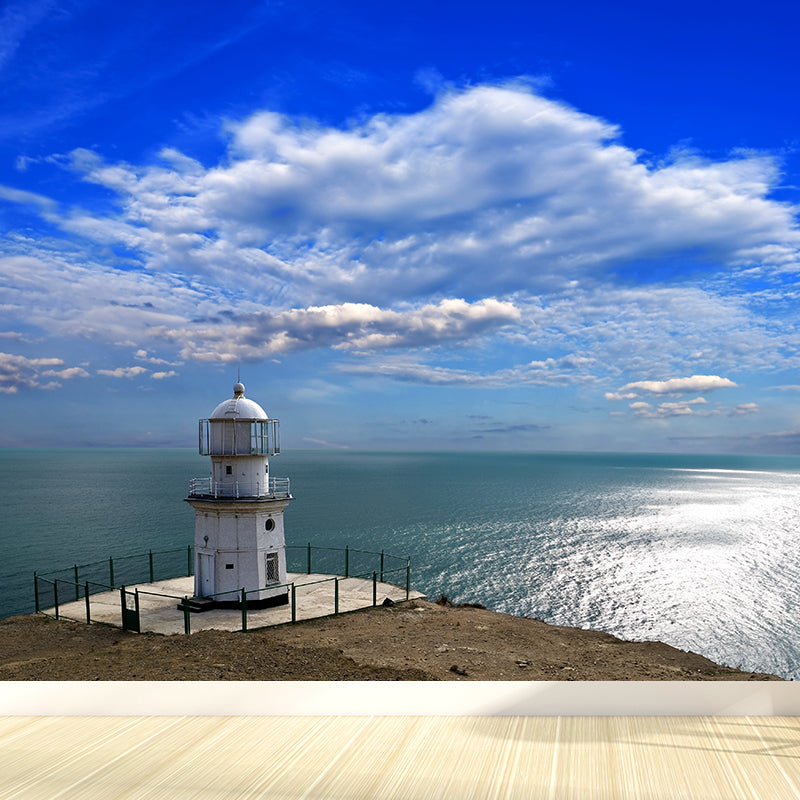 Stain Resistant Cloud View Mural Non-Woven Cloth Contemporary Wall Covering for Kitchen Blue Clearhalo 'Wall Decor' 'Wall Mural' 1758756