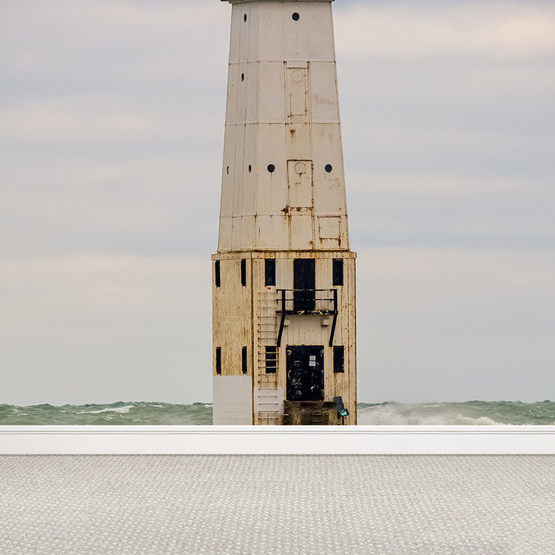 Stain Resistant Cloud View Mural Non-Woven Cloth Contemporary Wall Covering for Kitchen Grey Clearhalo 'Wall Decor' 'Wall Mural' 1758761