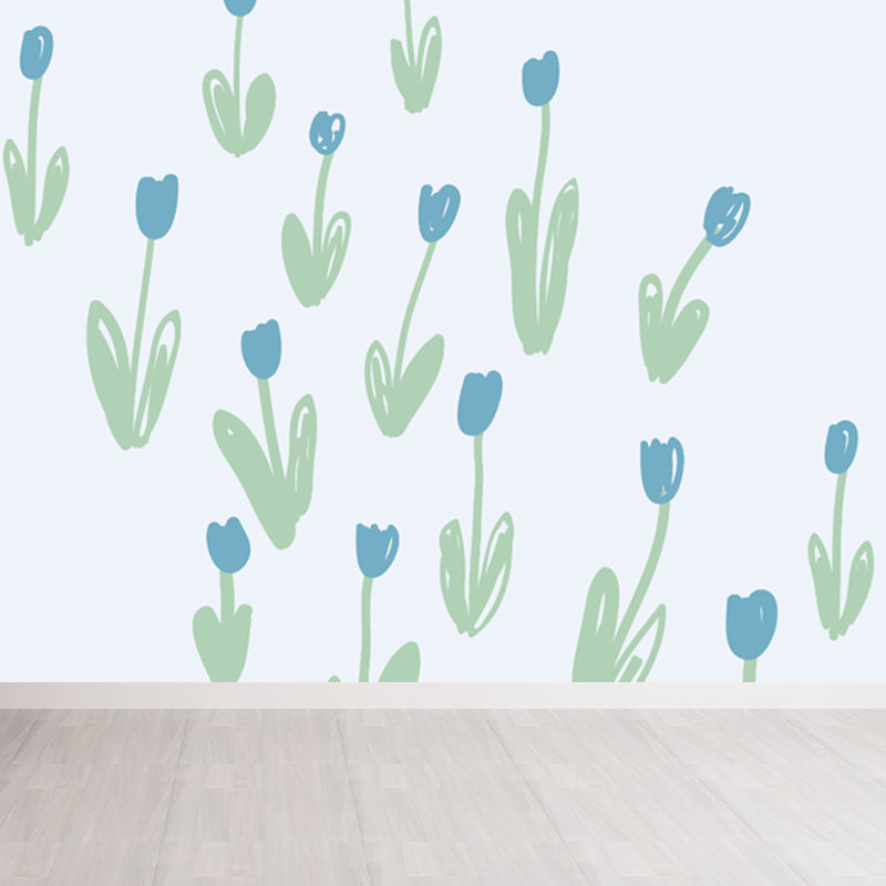 Soft Color Botanics Wall Mural Decal Plant Childrens Art Waterproofing Wall Decor Clearhalo 'Wall Decor' 'Wall Mural' 1758843