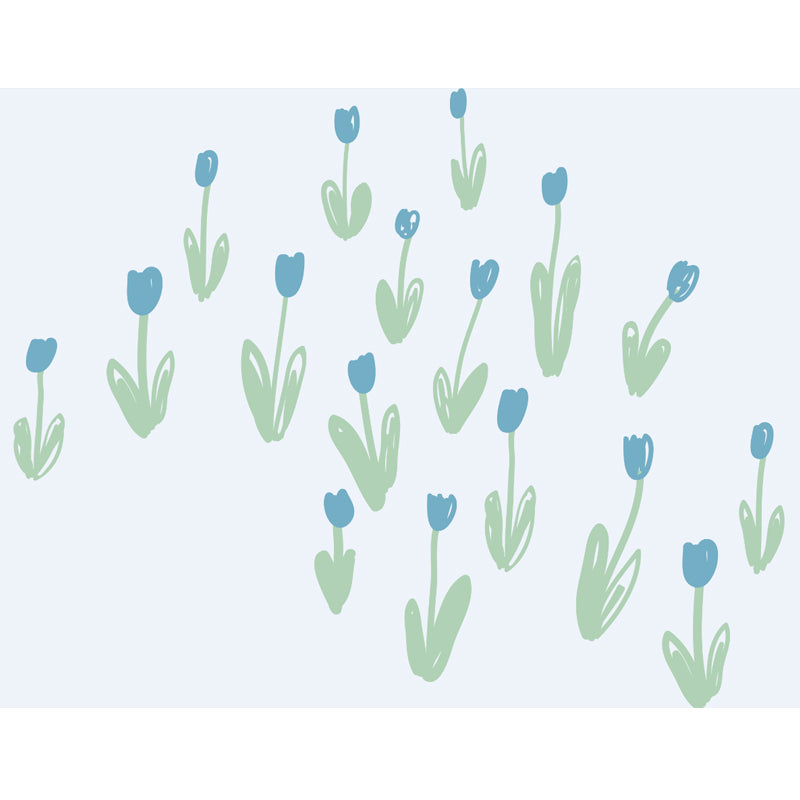 Soft Color Botanics Wall Mural Decal Plant Childrens Art Waterproofing Wall Decor Clearhalo 'Wall Decor' 'Wall Mural' 1758844