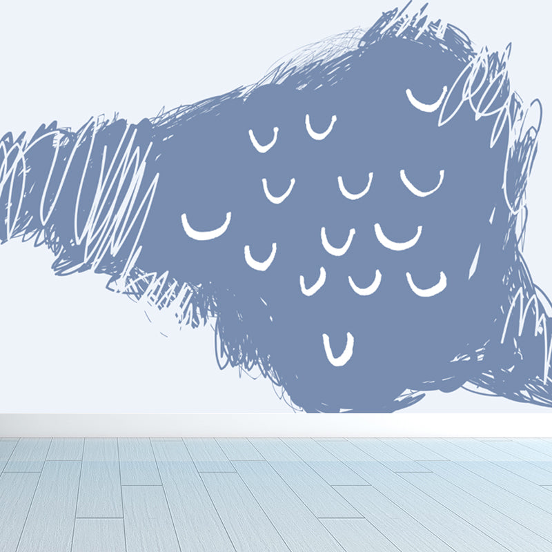 Soft Color Botanics Wall Mural Decal Plant Childrens Art Waterproofing Wall Decor White Clearhalo 'Wall Decor' 'Wall Mural' 1758851