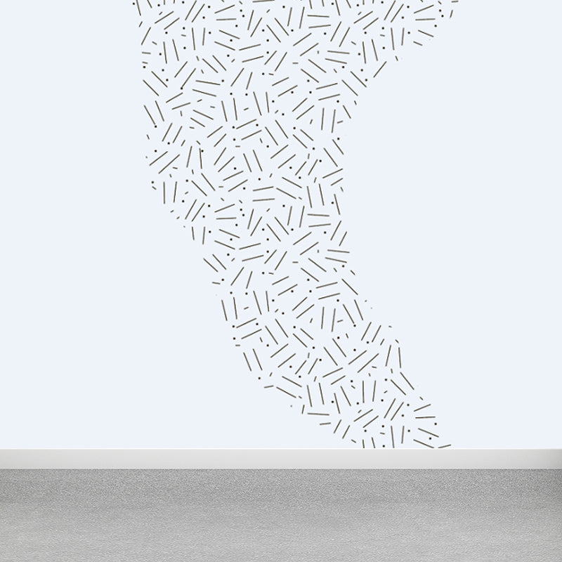 Full Size Plant Wallpaper Mural Stain-Proof Contemporary Living Room Wall Covering Grey Clearhalo 'Wall Decor' 'Wall Mural' 1758881