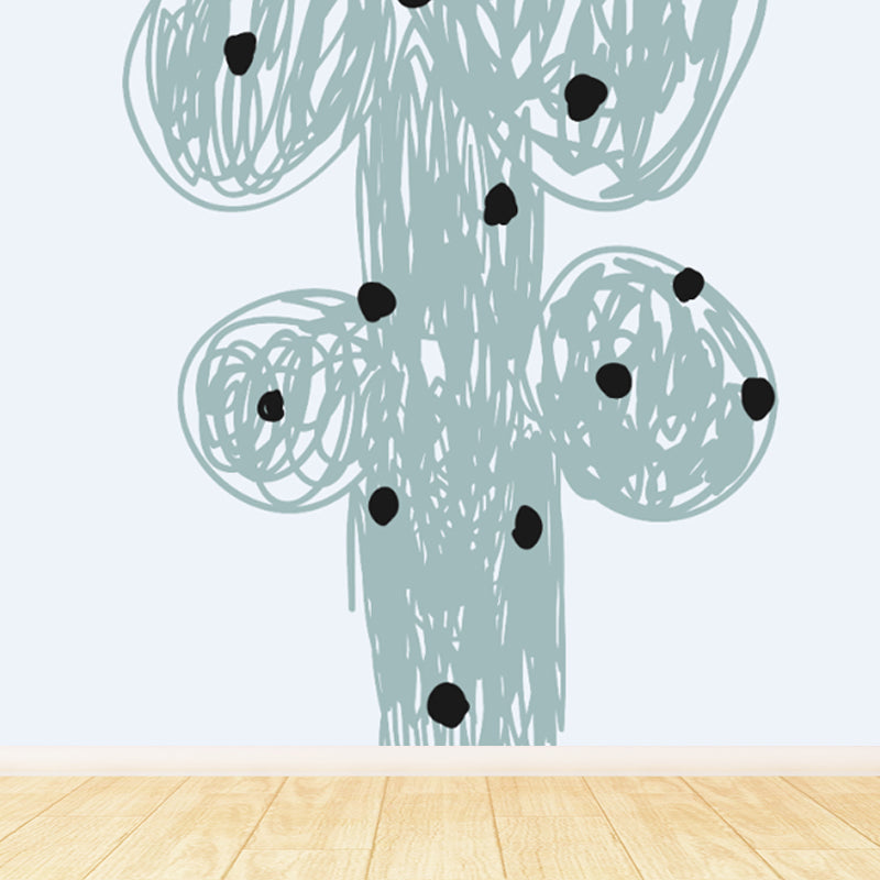 Full Size Plant Wallpaper Mural Stain-Proof Contemporary Living Room Wall Covering White Clearhalo 'Wall Decor' 'Wall Mural' 1758886