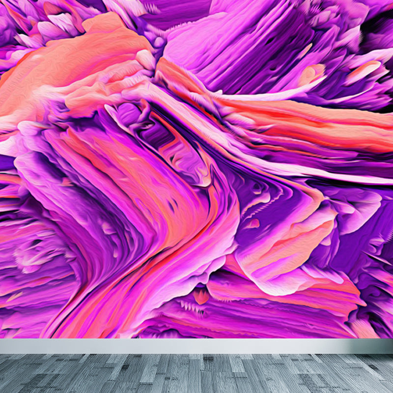 Modern Abstract Blossom Wall Mural Dark Color Moisture Resistant Wall Art for Bedroom Purple Clearhalo 'Wall Decor' 'Wall Mural' 1758906