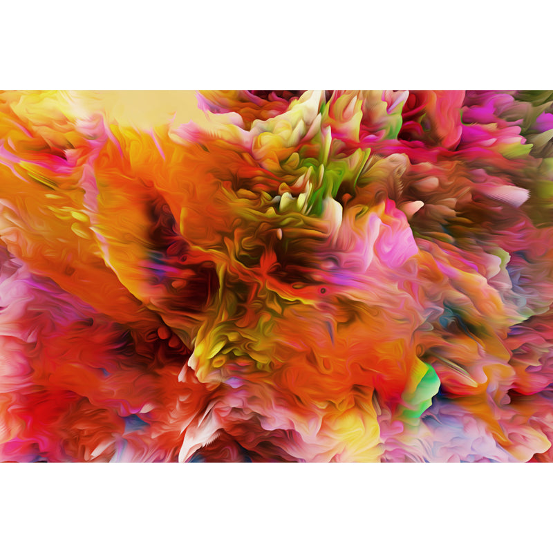 Modern Abstract Blossom Wall Mural Dark Color Moisture Resistant Wall Art for Bedroom Clearhalo 'Wall Decor' 'Wall Mural' 1758914