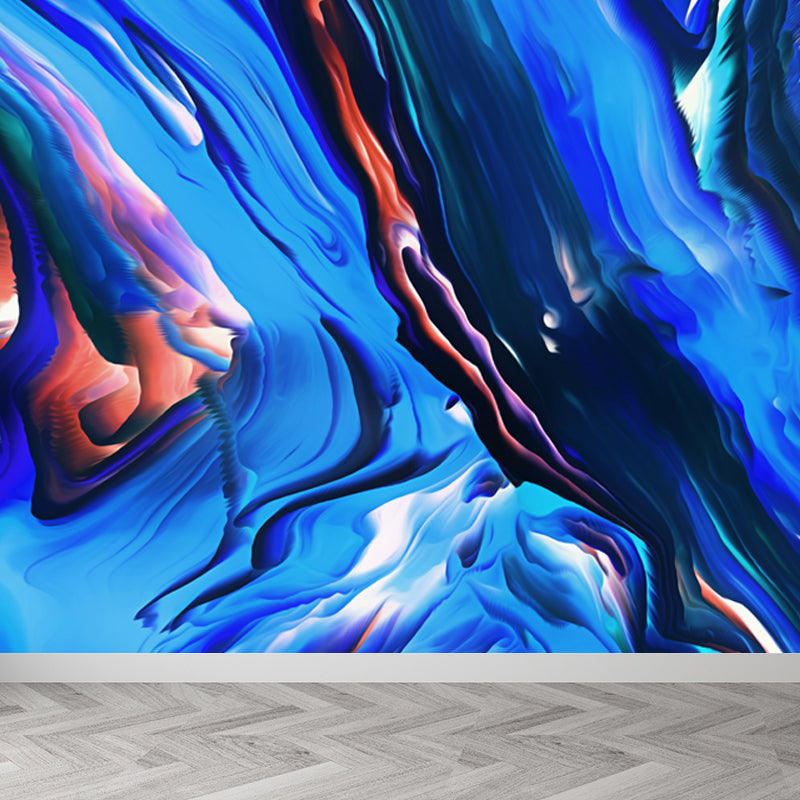 3D Cloud Abstract Pattern Mural Modern Water-Proof Living Room Wall Decor, Custom Size Blue custom Clearhalo 'Wall Decor' 'Wall Mural' 1758927