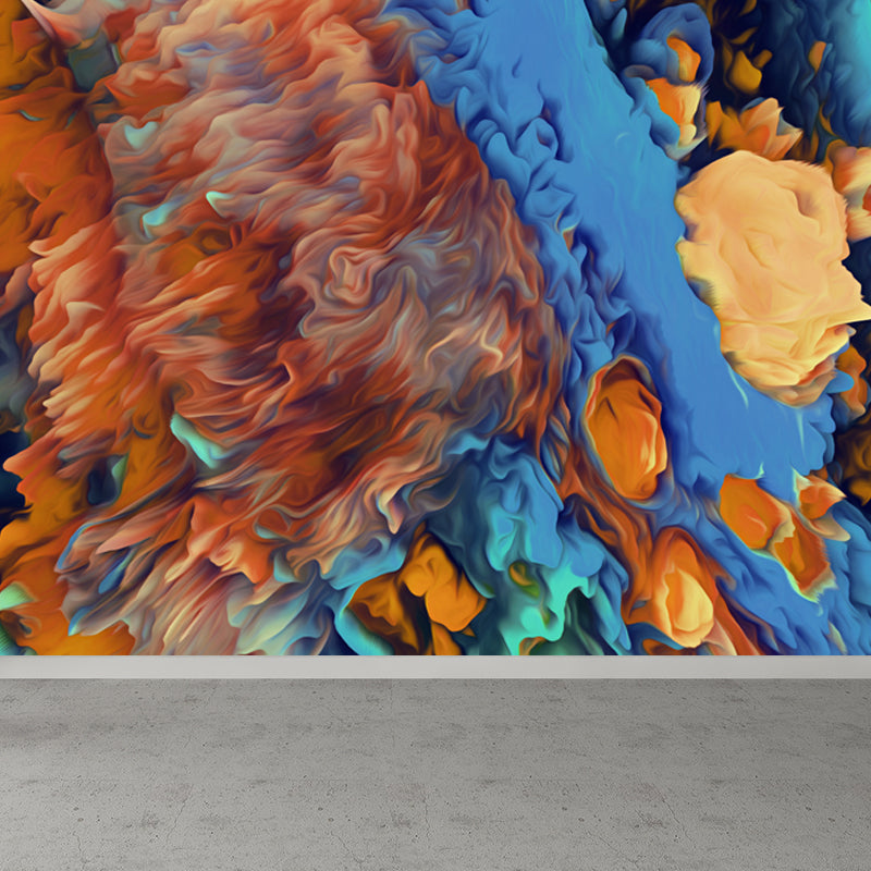 Large Burst Painting Mural Wallpaper Modern Enchanting Abstract Wall Covering in Multi Color Orange Clearhalo 'Wall Decor' 'Wall Mural' 1758956