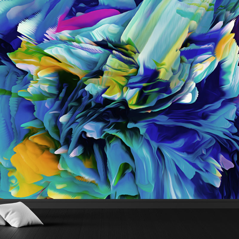 Contemporary Abstract Wallpaper Mural Multicolored Living Room Wall Art, Personalized Size Blue Clearhalo 'Wall Decor' 'Wall Mural' 1758971