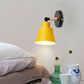 Macaron Colored Bucket Wall Sconce Rotatable One Light Metal Sconce Light for Living Room Yellow Clearhalo 'Wall Lamps & Sconces' 'Wall Lights' Lighting' 175898