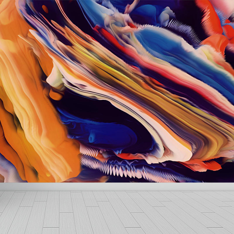 Contemporary Abstract Wallpaper Mural Multicolored Living Room Wall Art, Personalized Size Yellow Clearhalo 'Wall Decor' 'Wall Mural' 1758981