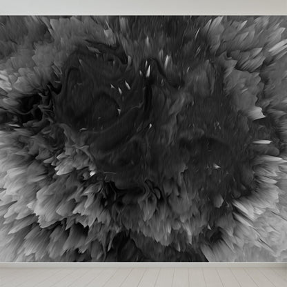 Dark Color Blowout Effect Mural Water Resistant Wall Covering for House Interior Grey Clearhalo 'Wall Decor' 'Wall Mural' 1758991