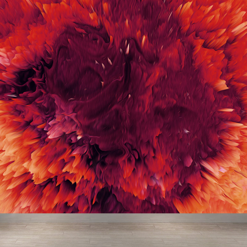 Dark Color Blowout Effect Mural Water Resistant Wall Covering for House Interior Yellow-Red Clearhalo 'Wall Decor' 'Wall Mural' 1759001