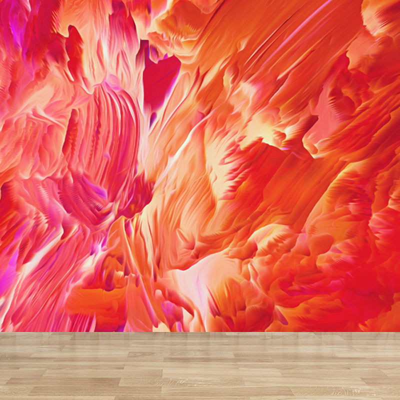 Dark Color Blowout Effect Mural Water Resistant Wall Covering for House Interior Orange Clearhalo 'Wall Decor' 'Wall Mural' 1759011