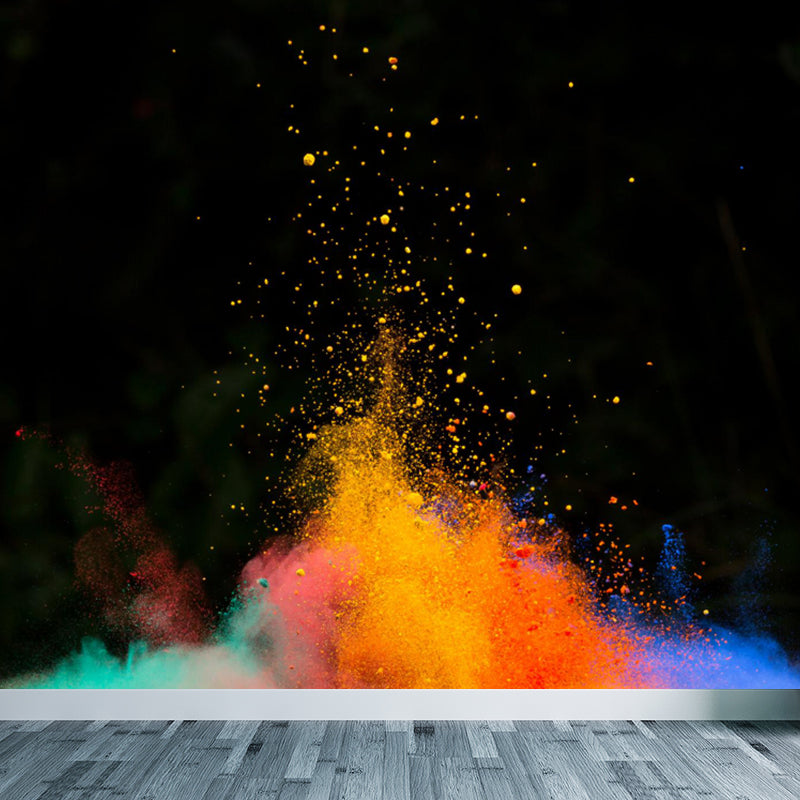 Photography Abstract Burst Print Mural Decal Big Wall Art for Sitting Room, Custom Made Orange Clearhalo 'Wall Decor' 'Wall Mural' 1759041