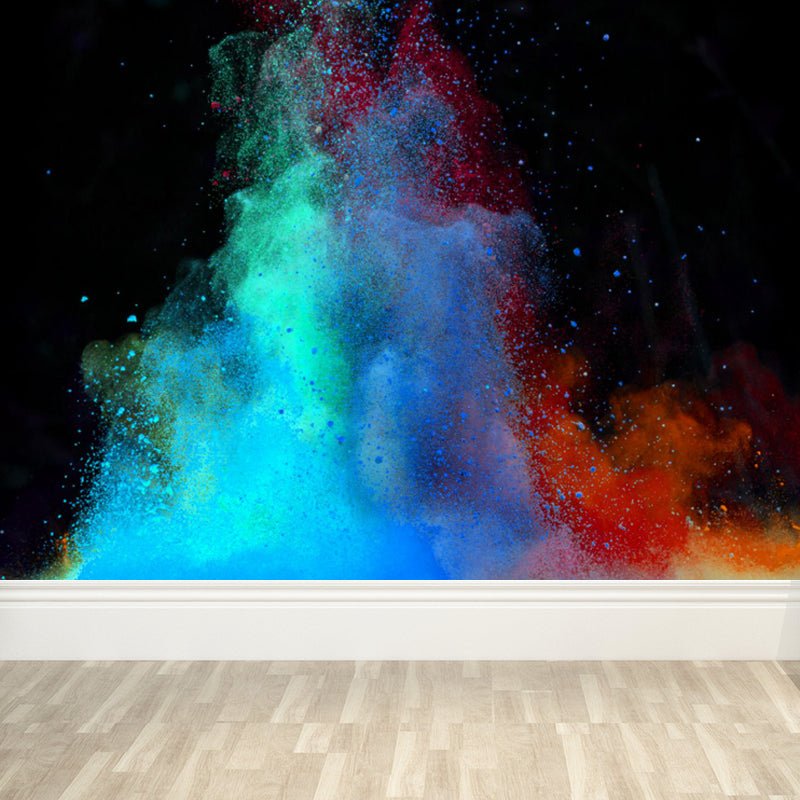 Photography Abstract Burst Print Mural Decal Big Wall Art for Sitting Room, Custom Made Blue Clearhalo 'Wall Decor' 'Wall Mural' 1759046