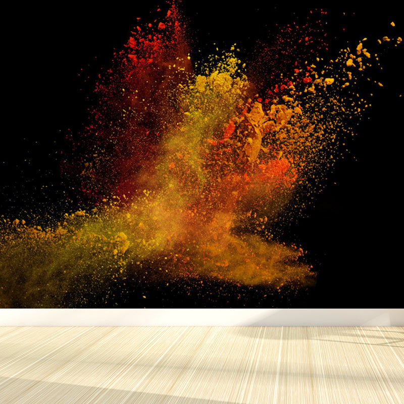 Photography Abstract Burst Print Mural Decal Big Wall Art for Sitting Room, Custom Made Yellow Clearhalo 'Wall Decor' 'Wall Mural' 1759056